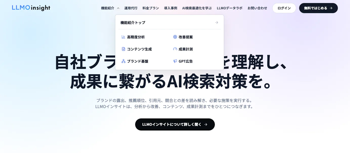 機能紹介ページを6つの機能に分けて整備